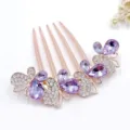 Crystal butterfly hair comb rose gold updo hair insert accessory for elegant women styling - CHY79 Purple (Rose Gold) Butterfly