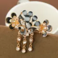 Pince à cheveux rétro strass avec glands pour femmes, accessoire élégant en métal moyen. - LP1-4 Paon Gris