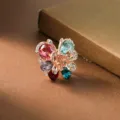 Exquisite butterfly hair claw clip with colorful rhinestones, elegant hair styling accessory. - Multicolor Crystal Butterfly
