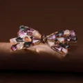 Elegant bow rhinestone hair clip for women, sparkling crystal barrette ponytail holder. - BPB65-2 / Mixed Colors
