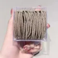 Boxed simple elastic hair ties set with clear storage box, high stretchy braided hair ropes. - Style 1