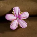 Small purple flower hair claw clip for kids, cute and safe hair accessory for daily styling. - Purple