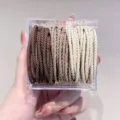 Minimalist braided hair ties set in clear box, multi-color basic elastic hair bands. - 3#