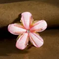 Children pink flower hair claw clip cute small metal hair accessory for girls baby daily wear - Pink