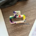 Bunte Acetat Haarklammer kleine quadratische geometrische Haarklammer fuer Damen Friseurbedarf - Bunt-4.3cm