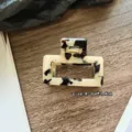 Schicke Acetat kleine Haarklammer Retro Schildpatt rechteckige Haarkralle 4.3cm - Leopard-4.3cm