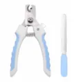 Professional pet nail clippers and file set for dogs and cats stainless steel blue white - S / Blue
