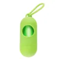 Portable green dog poop bag dispenser capsule holder for pets, compact and convenient daily use. - Green