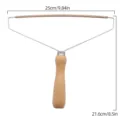 Wooden handle pet hair remover and carpet scraper tool for cleaning dog fur and floating lint. - L
