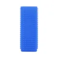 Blue silicone pet bath brush for dogs and cats, massaging grooming scrubber for hair removal. - Blue