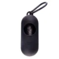 Portable dog waste bag dispenser with carabiner black capsule pooper scooper pet supply - Black
