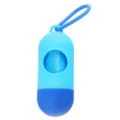 Portable blue dog waste bag dispenser cute capsule pet poop carrier holder container - Light Blue And Dark Blue