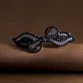 Elegant dark blue rhinestone bow hair clip, sparkling crystal barrette for women and girls daily. - Gunblack Dark Blue