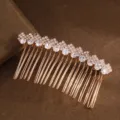 Gold rhinestone hair comb, elegant alloy crystal side comb, beautiful bridal hair accessory. - Rhinestone Style 3