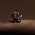 Dark red crystal metal flower hair claw clip, small size elegant shark clip for daily styling. - TS123 Burgundy