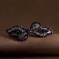 Elegant purple rhinestone bow hair clip, metal spring barrette for women's stylish hair styling. - Gunblack Purplish Red