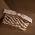 Golden rhinestone hair comb elegant crystal bridal hair clip sparkling hair styling accessories - Rhinestone Style 4