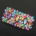 Colorful rhinestone hair clip alloy crystal barrette large hair pin for women elegant styling. - FJ010 / Colorful