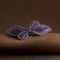 Elegant purple rhinestone bow hair clip for women, sparkling crystal spring barrette. - Gunblack Purple