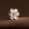 Rhinestone metal flower hair claw clip small daisy hair accessory for women and girls - TS152 White