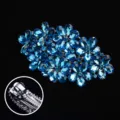 Alloy blue rhinestone hair clip large floral barrette elegant hair accessories for women - FS011 / Blue