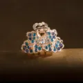 Small crystal hair claw clip, sparkling rhinestone butterfly side hairpin for women and girls. - Blue