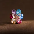 Colorful crystal flower hair claw clip small metal rhinestone hair accessories for women - TS152 Multi-Color