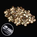 Rhinestone flower hair clip alloy barrette crystal hair accessory for elegant hairstyles - FS011 / Champagne