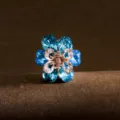 Blue crystal flower hair claw clip small metal rhinestone hair accessory for women daily style - TS152 Blue