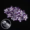 Alloy purple rhinestone flower hair clip, elegant sparkling hair accessory for women. - FS011 / Purple