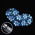 Blue rhinestone hair clip alloy spring clip crystal flower hair barrette for women - FS012 / Blue