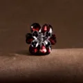 Metal flower hair claw clip, red crystal small shark clip for daily elegant hairstyles. - TSB Burgundy