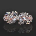 Pinza de pelo de pedrería oro rosa cristal brillante accesorio elegante cola caballo - CHA212 Blanco