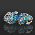 Elegante pinza para el pelo de mariposa con diamantes de imitación azules cristal mujer - CHA212 Azul Lago