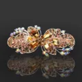 Elegante pinza para el cabello de pedrería y cristal coleta accesorio para mujeres - CHA212 Champán