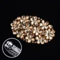 Elegant alloy hair clip featuring sparkling champagne rhinestones and secure metal barrette clasp. - FS013 / Champagne