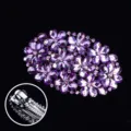 Purple rhinestone floral hair clip alloy barrette shiny crystal hair accessory for women - FS013 / Purple