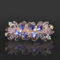 Elegante pinza para el cabello de cristal con diamantes de imitación para mujeres. - CHA213 Violeta