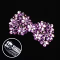 Purple rhinestone alloy hair barrette crystal flower hair clip for elegant ladies hairpin - CHY78 / Purple