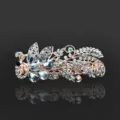 Pinza de pelo con diamantes de imitación flor cristal elegante coleta para mujer - CHA214 Blanco