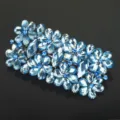 Blue rhinestone flower hair clip alloy barrette sparkling crystal hair accessory for women styling - FJ010 / Blue