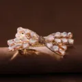 Rhinestone Hair Clip Crystal Bow Barrette Sparkly Hair Accessories for Women Ponytail Holder - BPB65-2 / Champagne