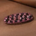 Sparkling pink rhinestone hair clip, elegant crystal spring barrette for daily women styling. - CHA279 Purple Pink