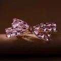 Purple rhinestone bow hair clip, elegant crystal barrette for women and girls daily styling. - BPB65-2 / Purple