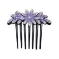 Crystal rhinestone hair comb sparkling floral hair fork elegant bridal hair styling accessory. - Violet
