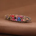 Colorful rhinestone hair clip spring barrette elegant sparkling crystal hair accessory for women - FJ023 Multicolor