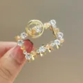 Elegant metal rhinestone hair claw clip, sparkling crystal mini jaw clip for women and girls. - CHY52
