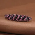 Rhinestone hair clip elegant barrette pink crystal spring clip for women hair accessories - FJ023 Pink Purple