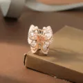 Pearl butterfly hair claw clip medium alloy metal cute Korean hair accessory for styling and bangs. - Artificial Pearl