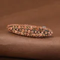 Amber Rhinestone Hair Clip Spring Barrette Elegant Brown Crystal Hair Accessory for Women - FJ023 Champagne